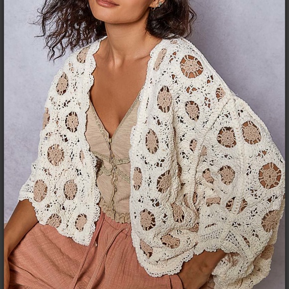 💕 POL Cream Crochet Cardigan - Picture 4 of 9